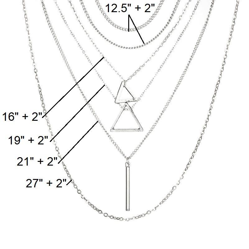 Double Triangle Multilayer Necklace - Anna's Shop