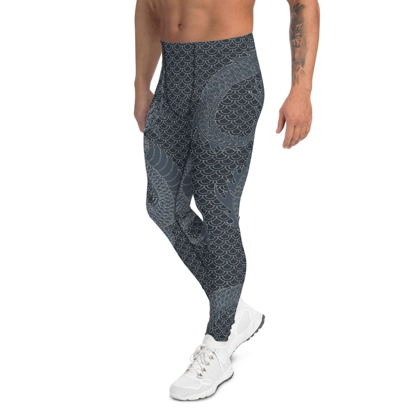 Dragon Leggings for Men Gunmetal Gray - Anna's Shop