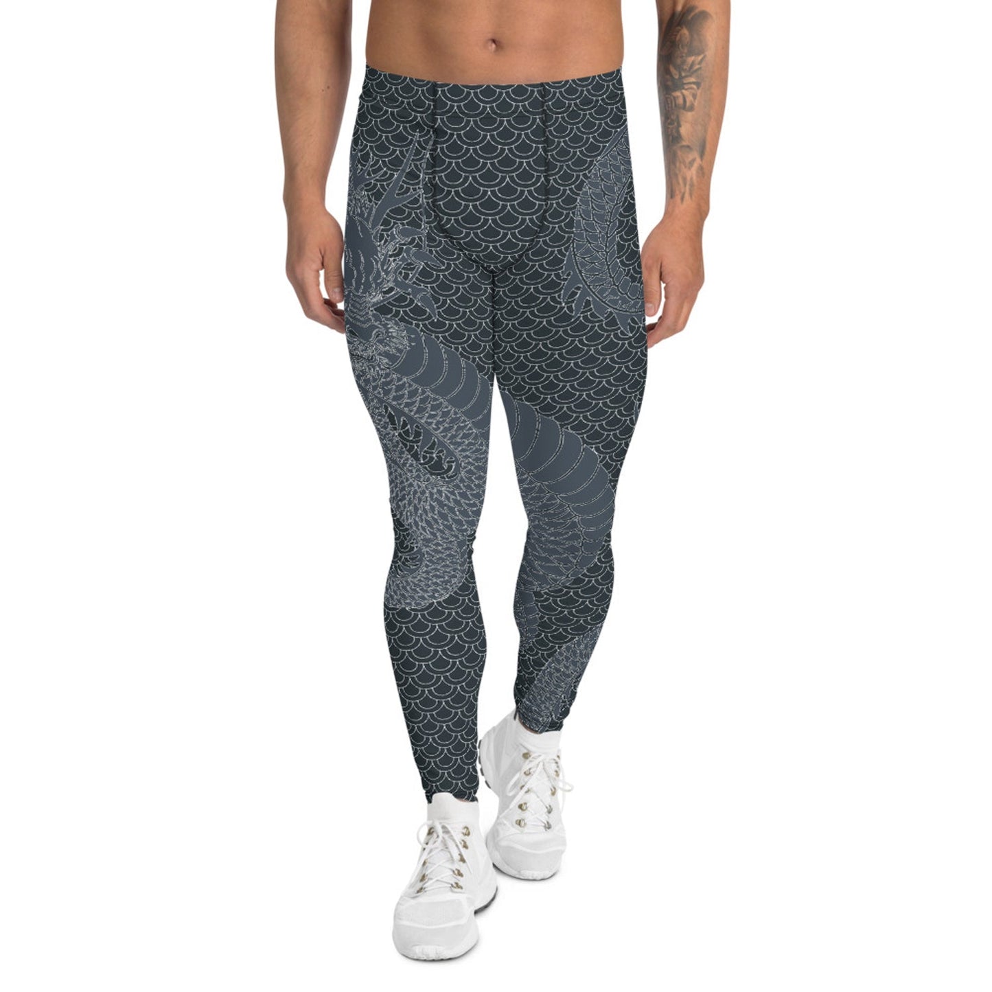 Dragon Leggings for Men Gunmetal Gray - Anna's Shop