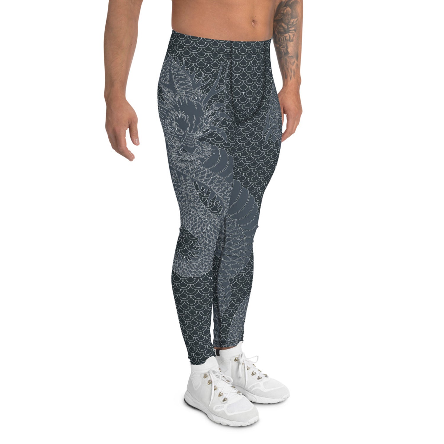 Dragon Leggings for Men Gunmetal Gray - Anna's Shop