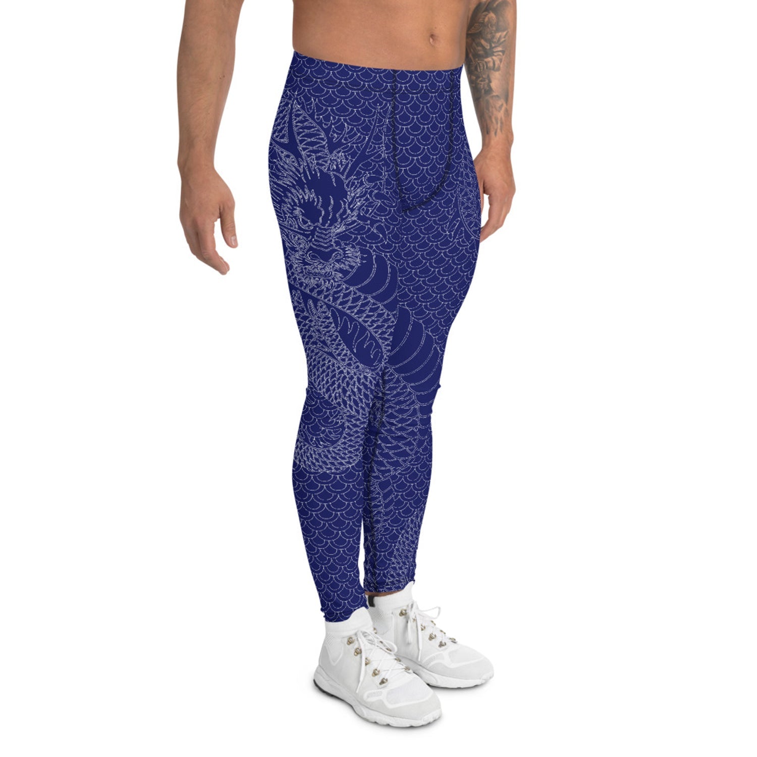 Dragon Leggings for Men Navy Blue - Anna's Shop