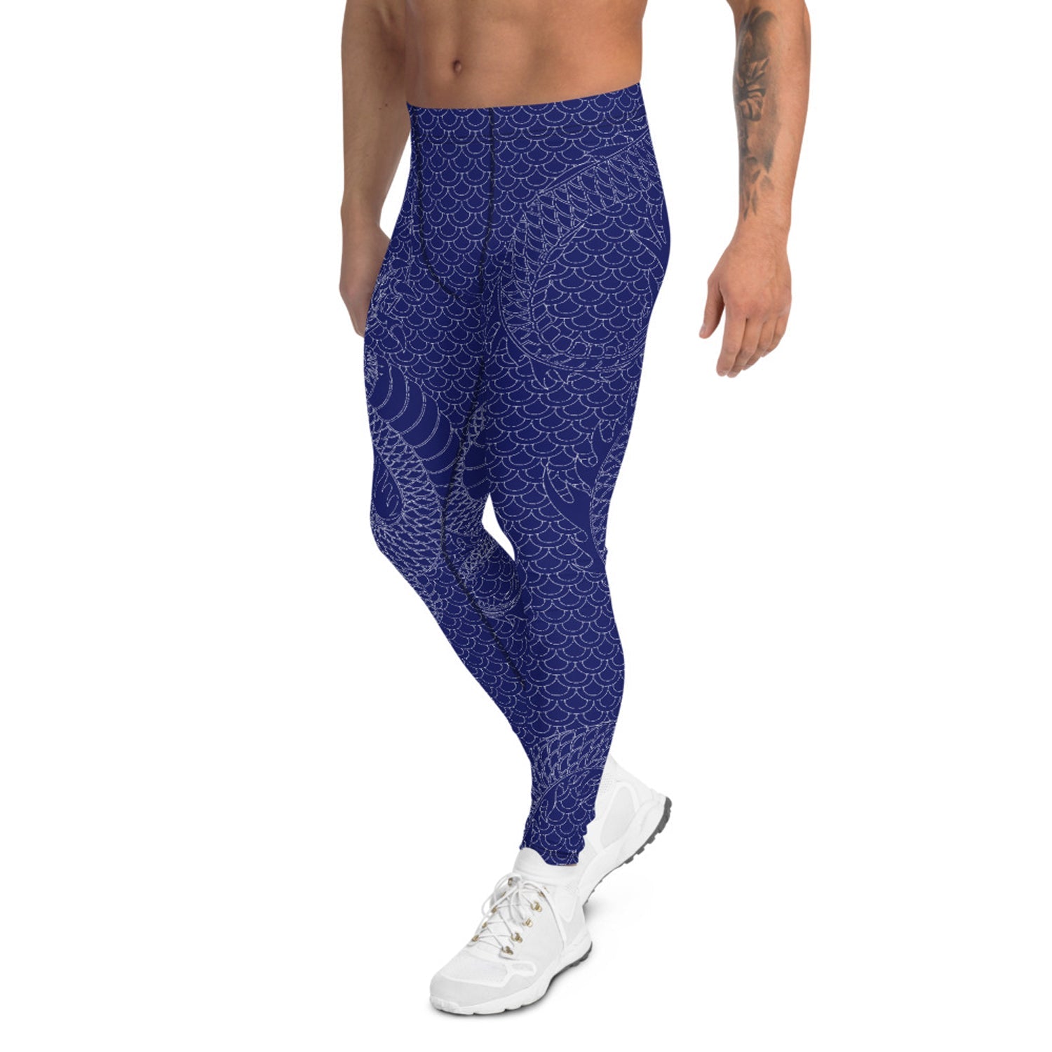 Dragon Leggings for Men Navy Blue - Anna's Shop