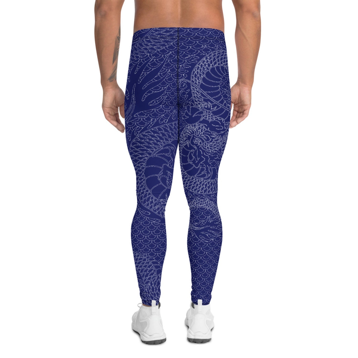 Dragon Leggings for Men Navy Blue - Anna's Shop