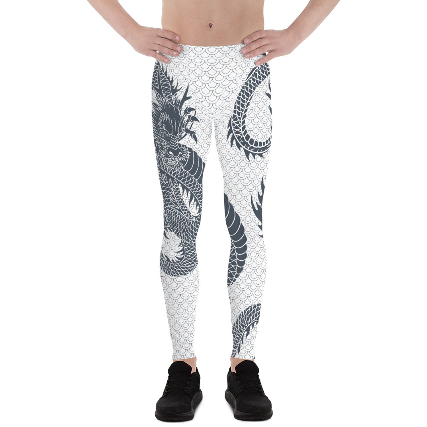 Dragon Leggings for Men White and Gray - Anna's Shop