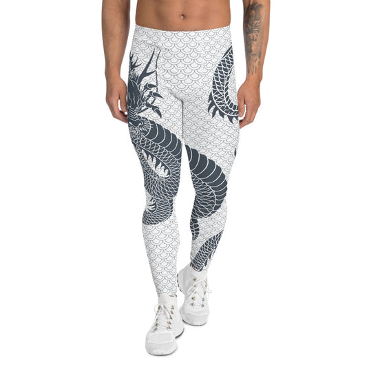 Dragon Leggings for Men White and Gray - Anna's Shop