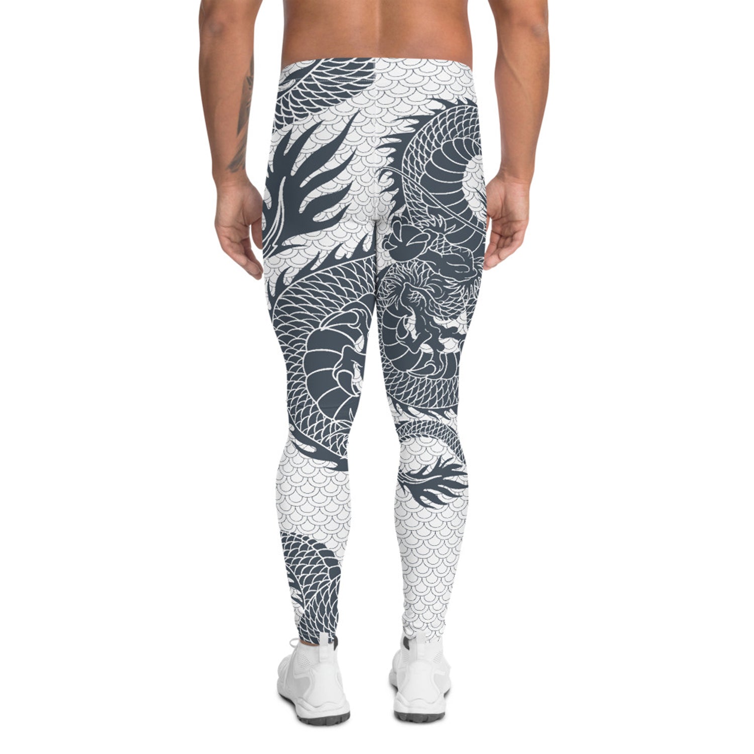 Dragon Leggings for Men White and Gray - Anna's Shop