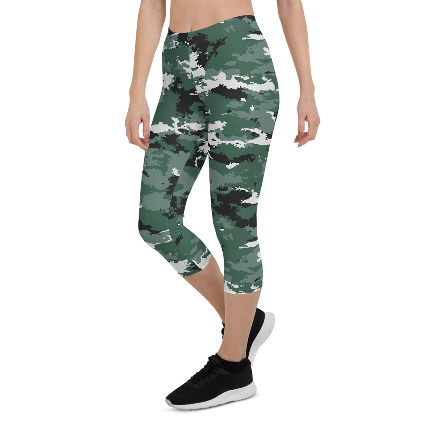 Earth Green Camo Capri Leggings for Women - Anna's Shop