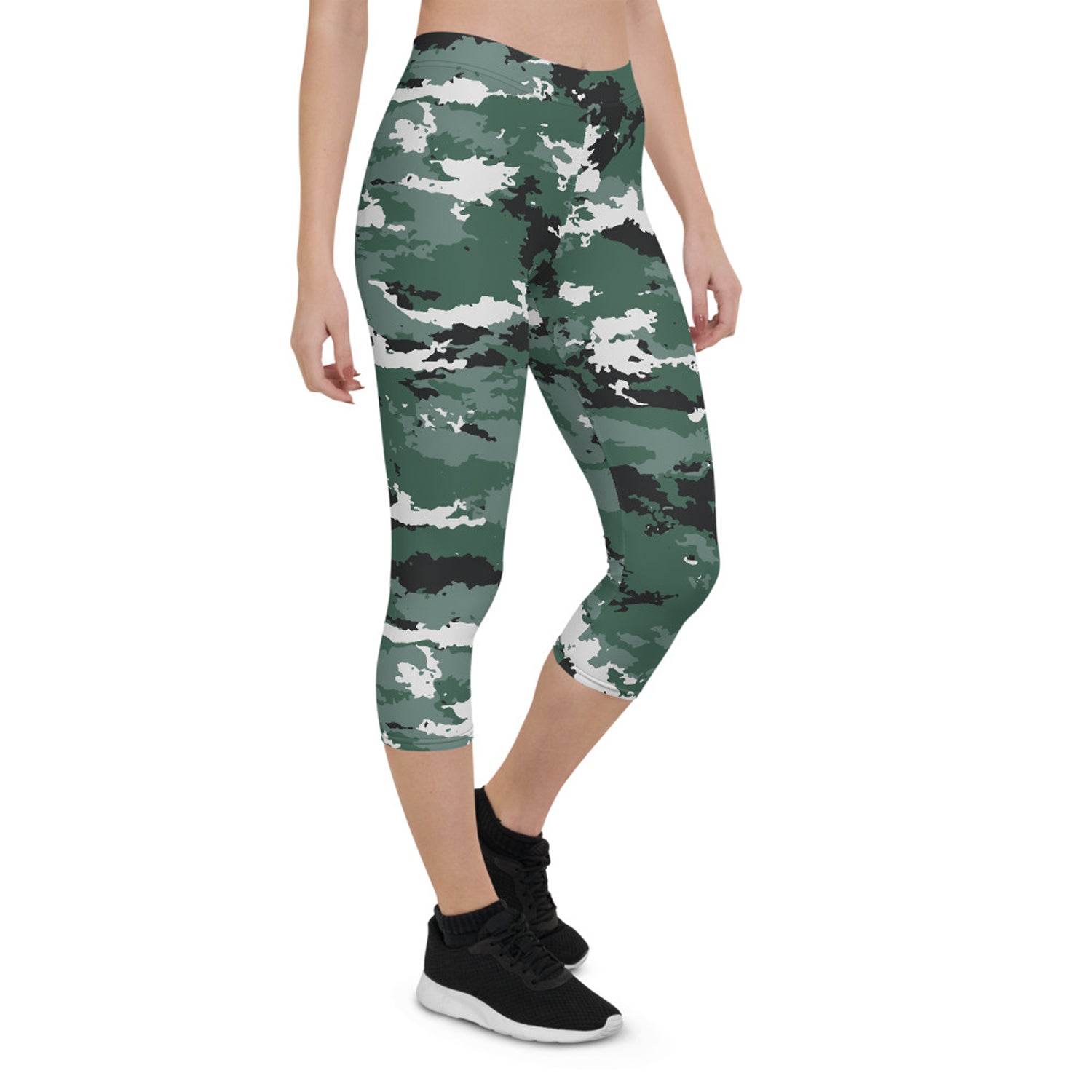 Earth Green Camo Capri Leggings for Women - Anna's Shop