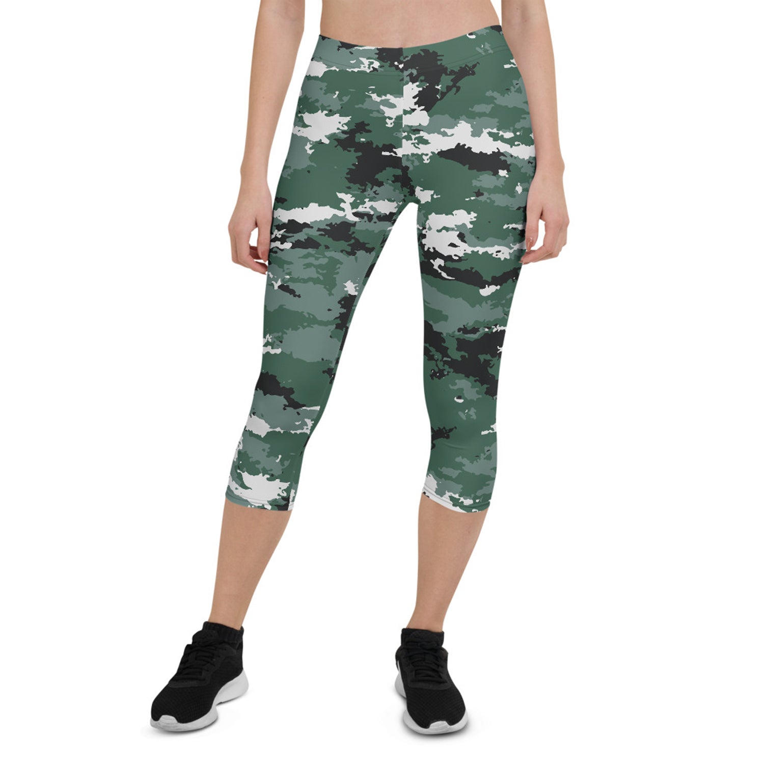 Earth Green Camo Capri Leggings for Women - Anna's Shop