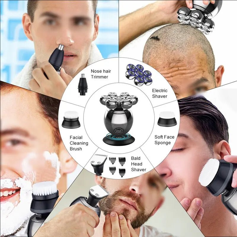 Electric Shaver 7D Floating Cutter Head Base Charging Portable Men - Anna's Shop