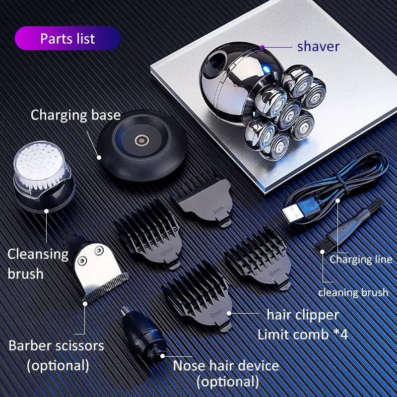 Electric Shaver 7D Floating Cutter Head Base Charging Portable Men - Anna's Shop