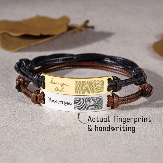 Fingerprint Handwriting Bracelet, Bracelet for Men - Anna's Shop