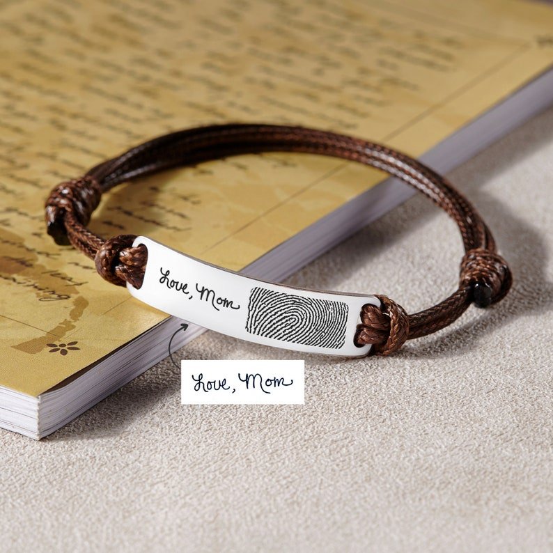 Fingerprint Handwriting Bracelet, Bracelet for Men - Anna's Shop