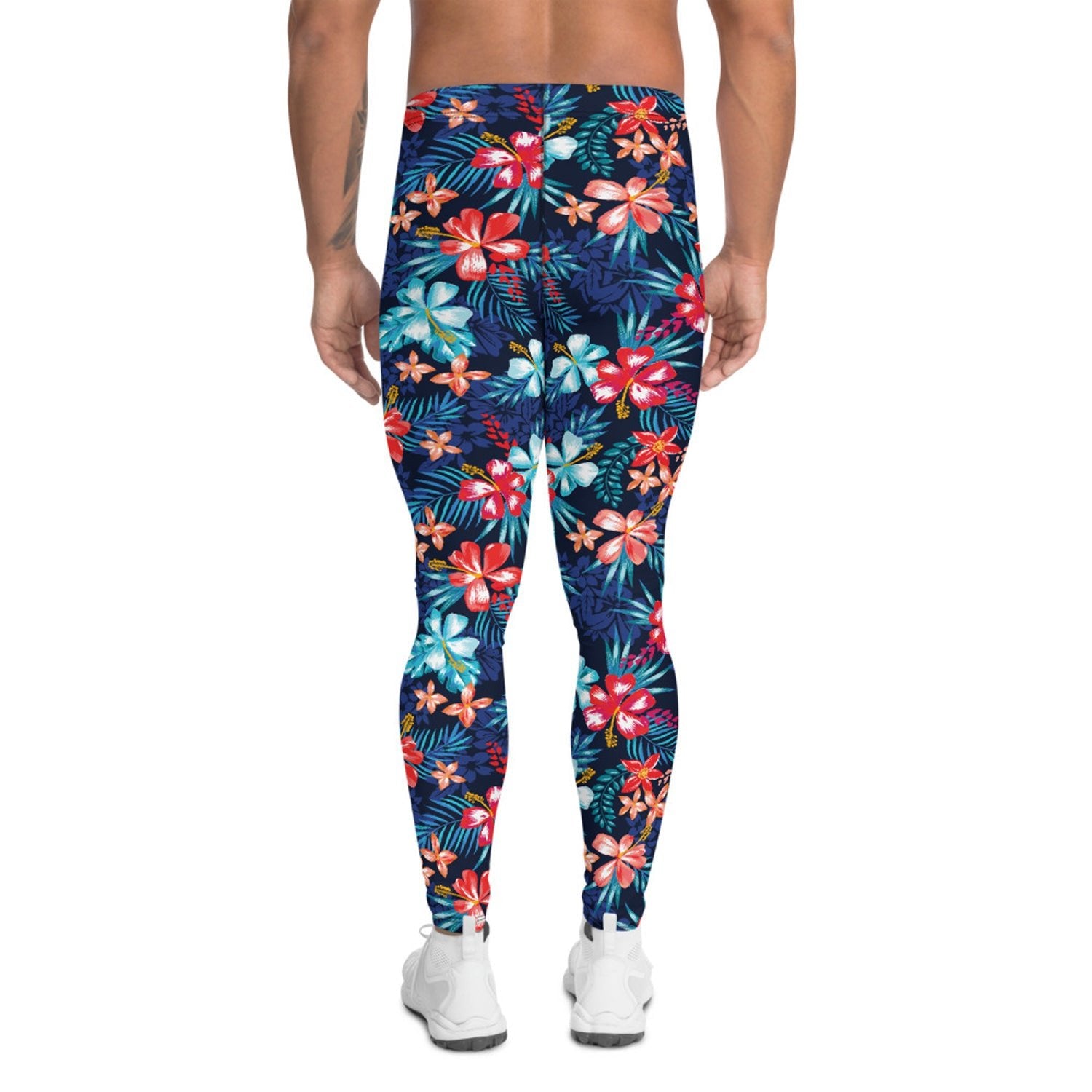 Floral Hibiscus Leggings for Men - Anna's Shop