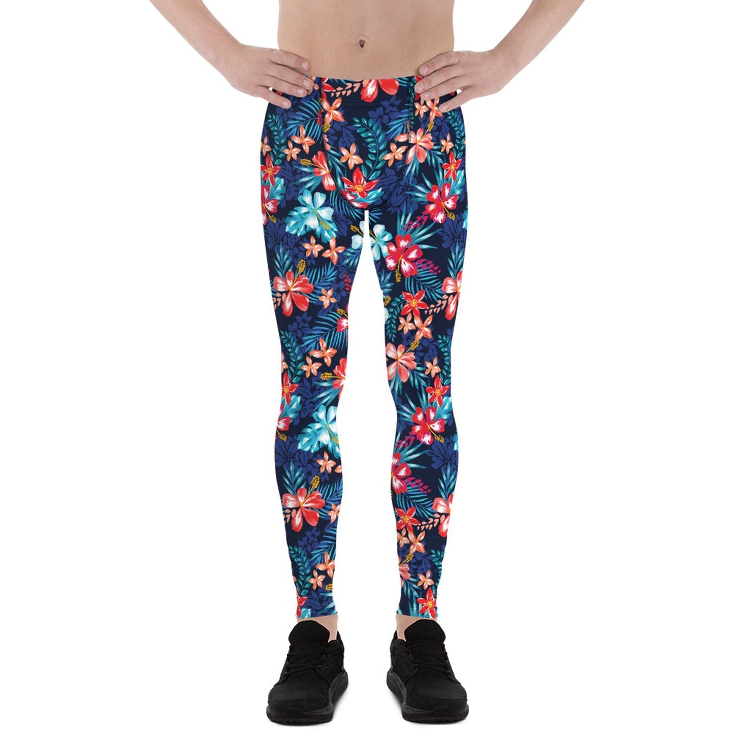 Floral Hibiscus Leggings for Men - Anna's Shop