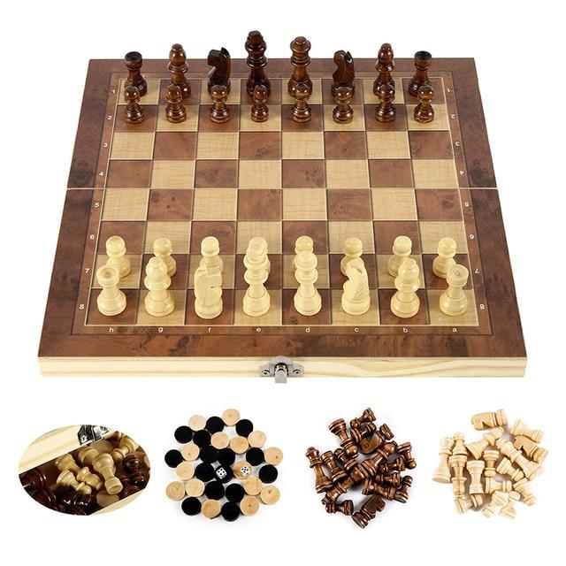 Foldable Wooden Chess Set Board Game - Anna's Shop