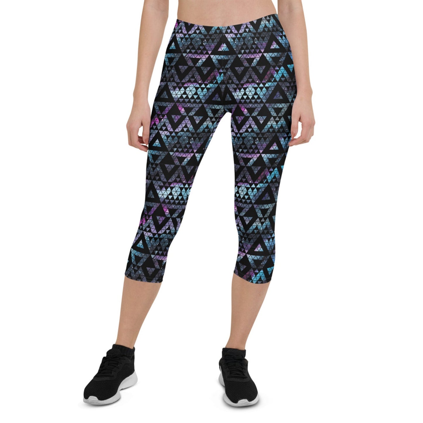 Geometric Galaxy Capri Leggings for Women - Anna's Shop