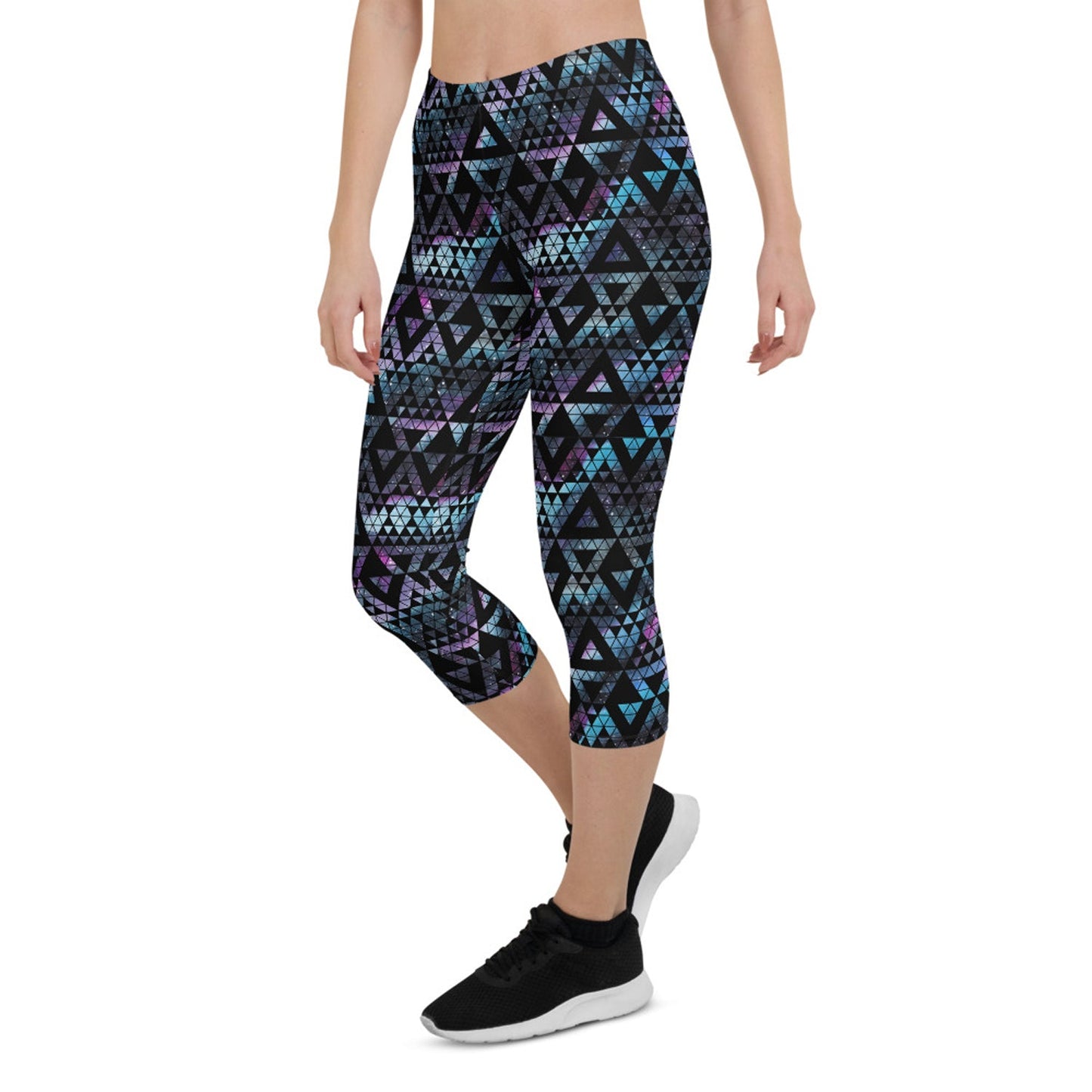 Geometric Galaxy Capri Leggings for Women - Anna's Shop