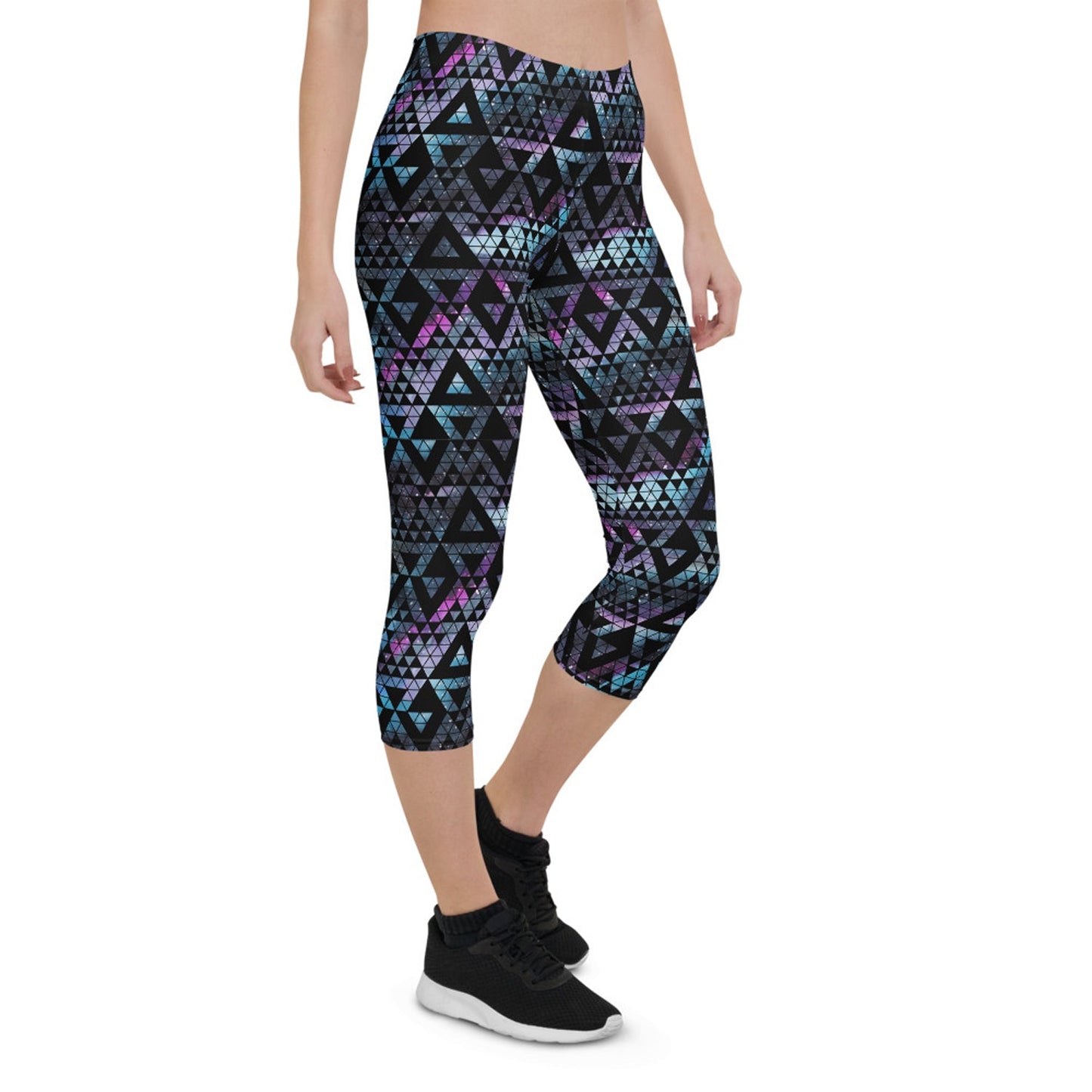 Geometric Galaxy Capri Leggings for Women - Anna's Shop