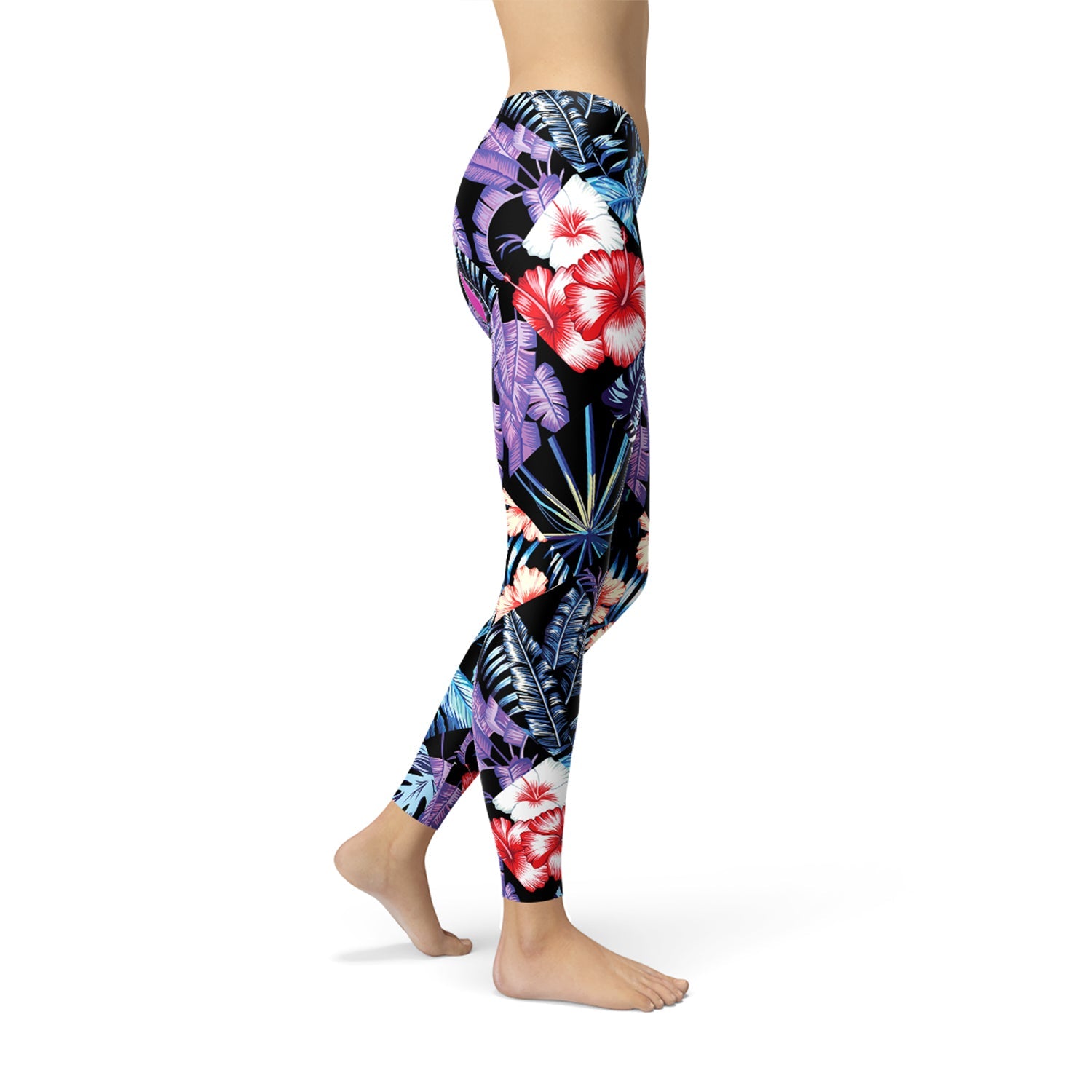 Geometric Tropical Floral Leggings - Anna's Shop