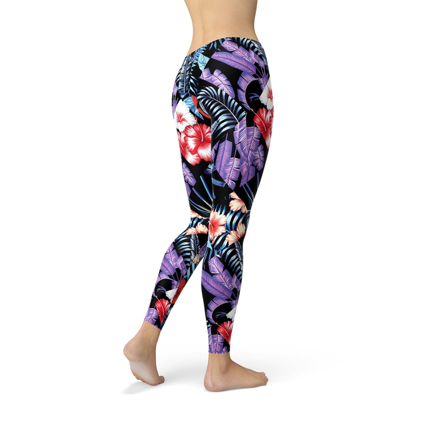 Geometric Tropical Floral Leggings - Anna's Shop