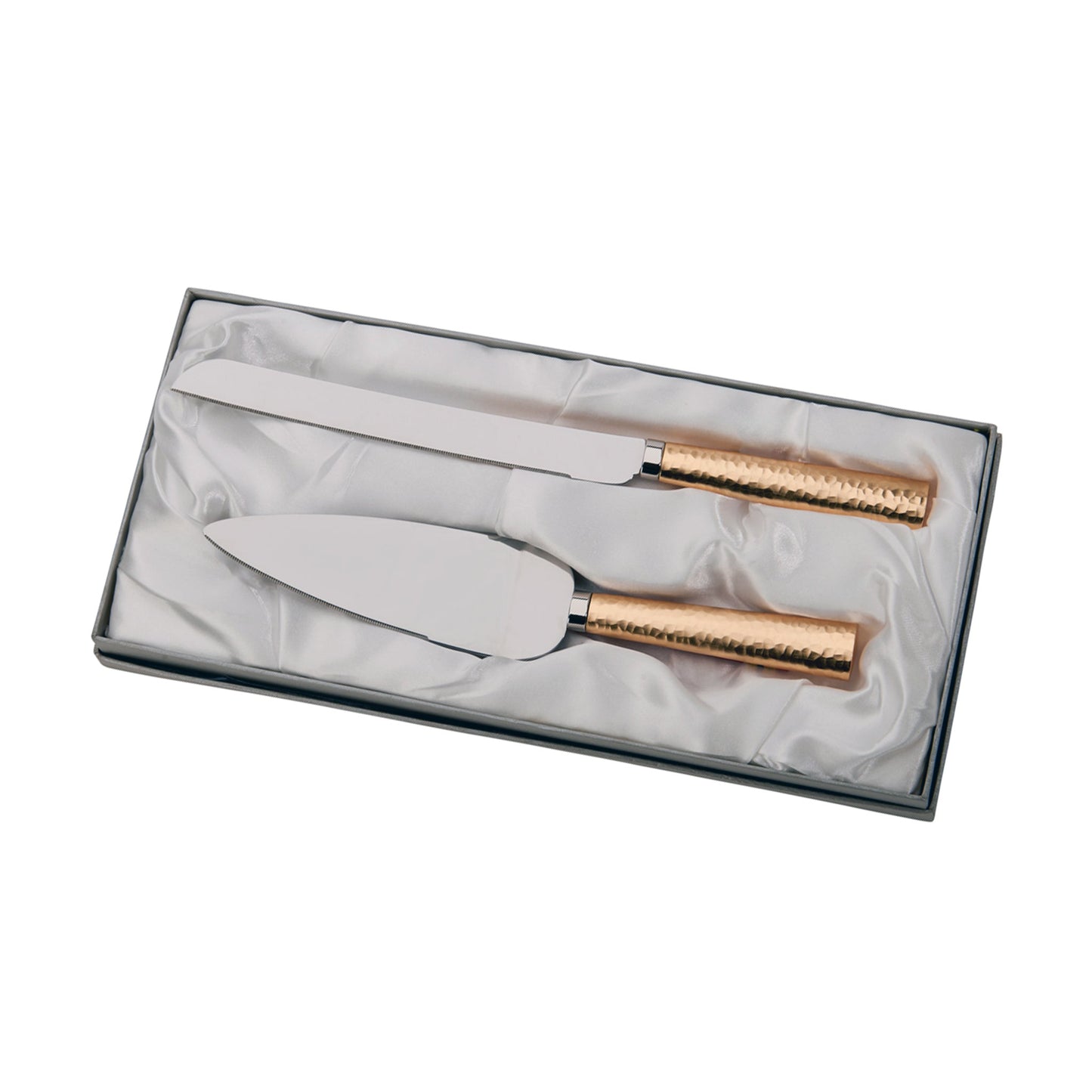 Gold Hammered Handle Cake Knife & Server Set - Anna's Shop