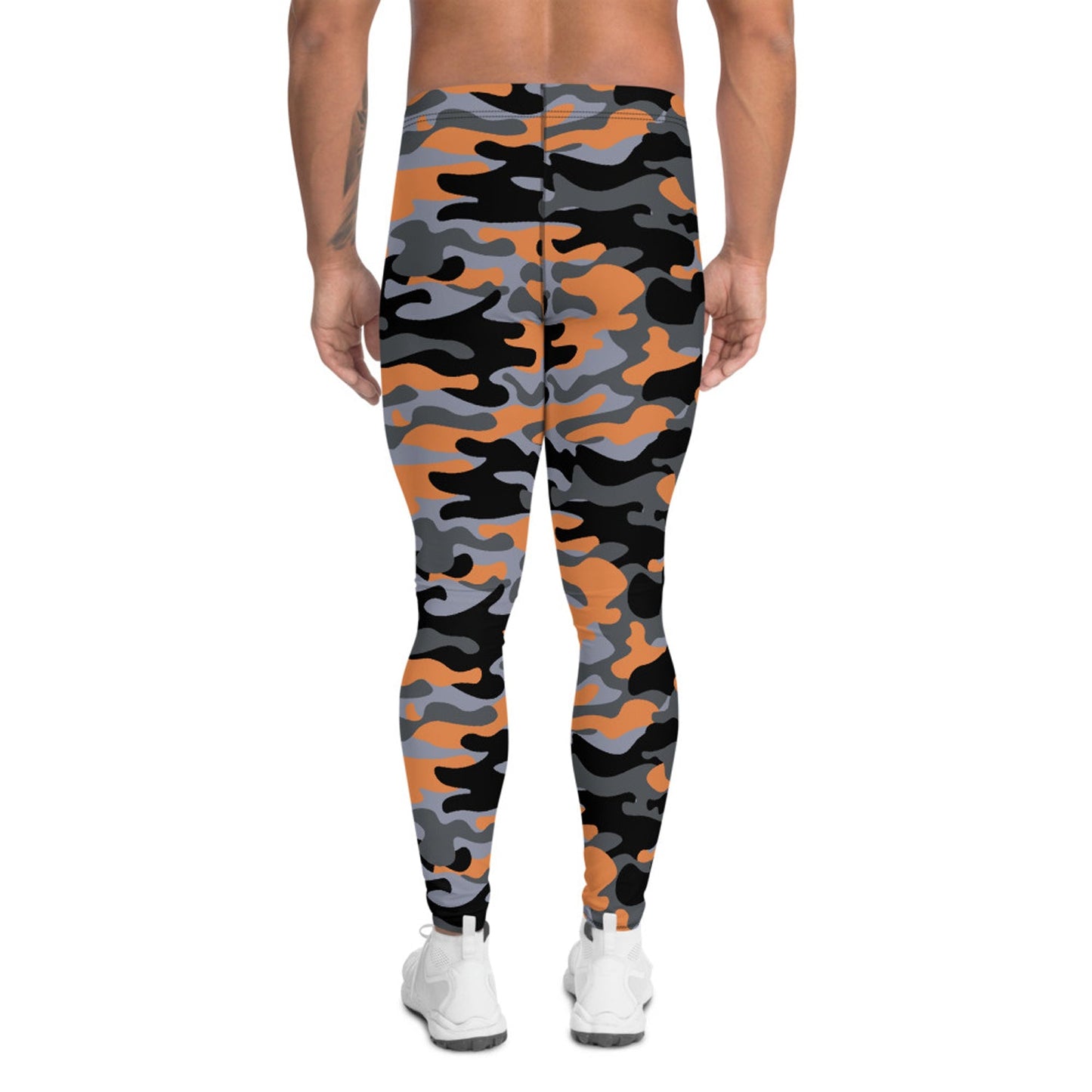 Gray and Orange Camo Leggings for Men - Anna's Shop