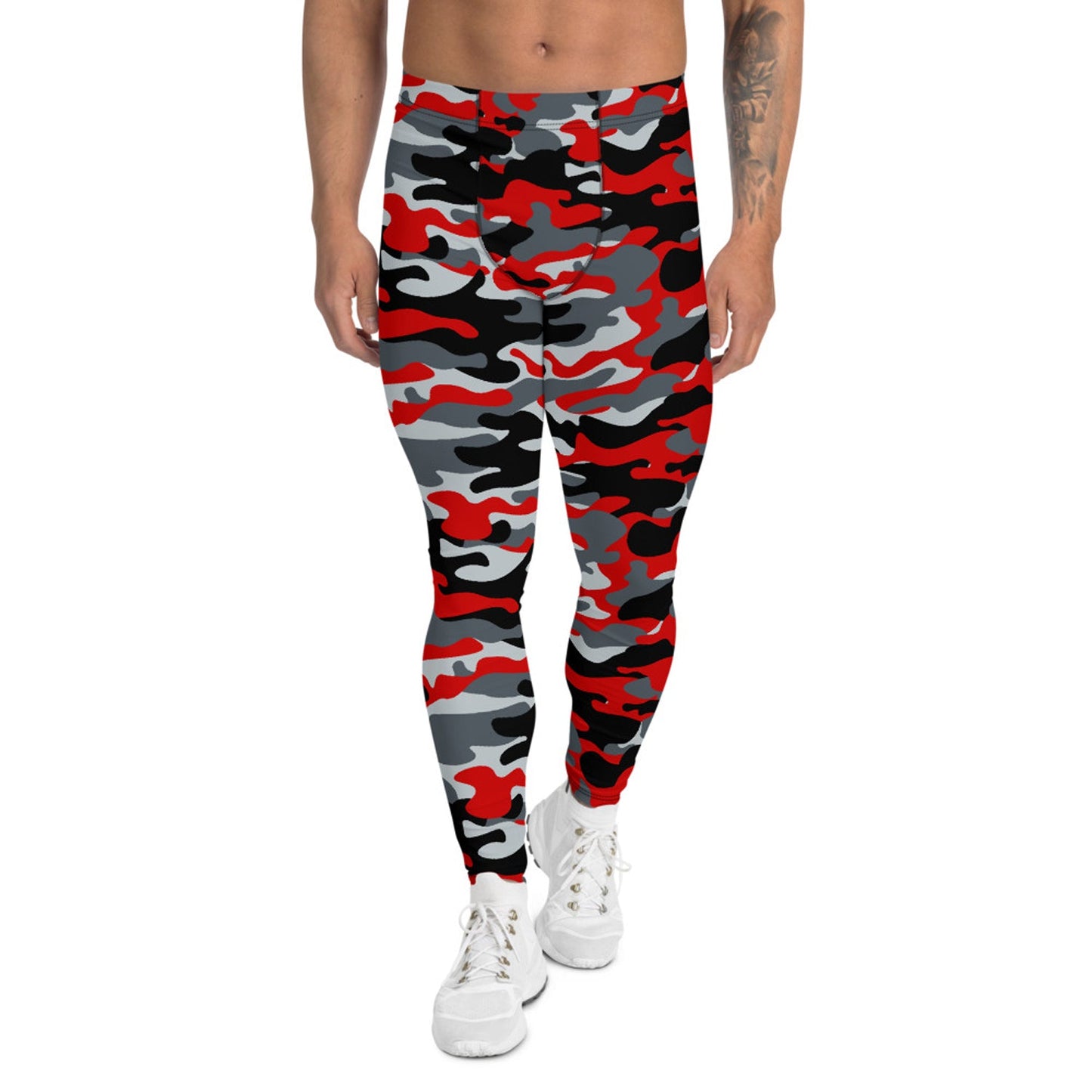 Gray and Red Camo Leggings for Men - Anna's Shop