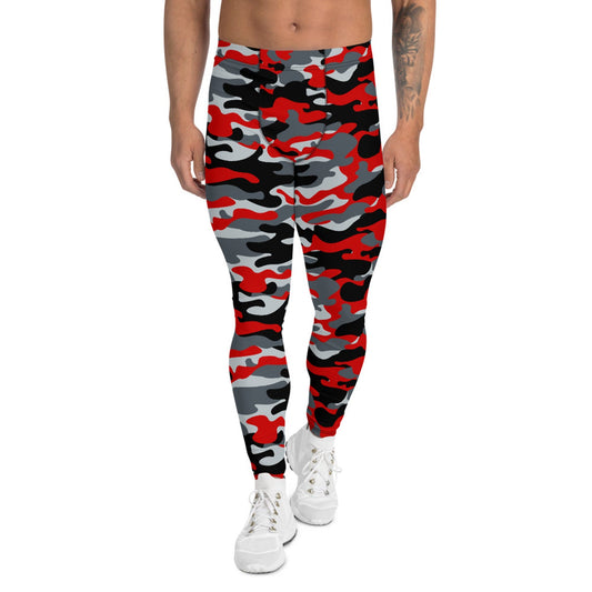 Gray and Red Camo Leggings for Men - Anna's Shop