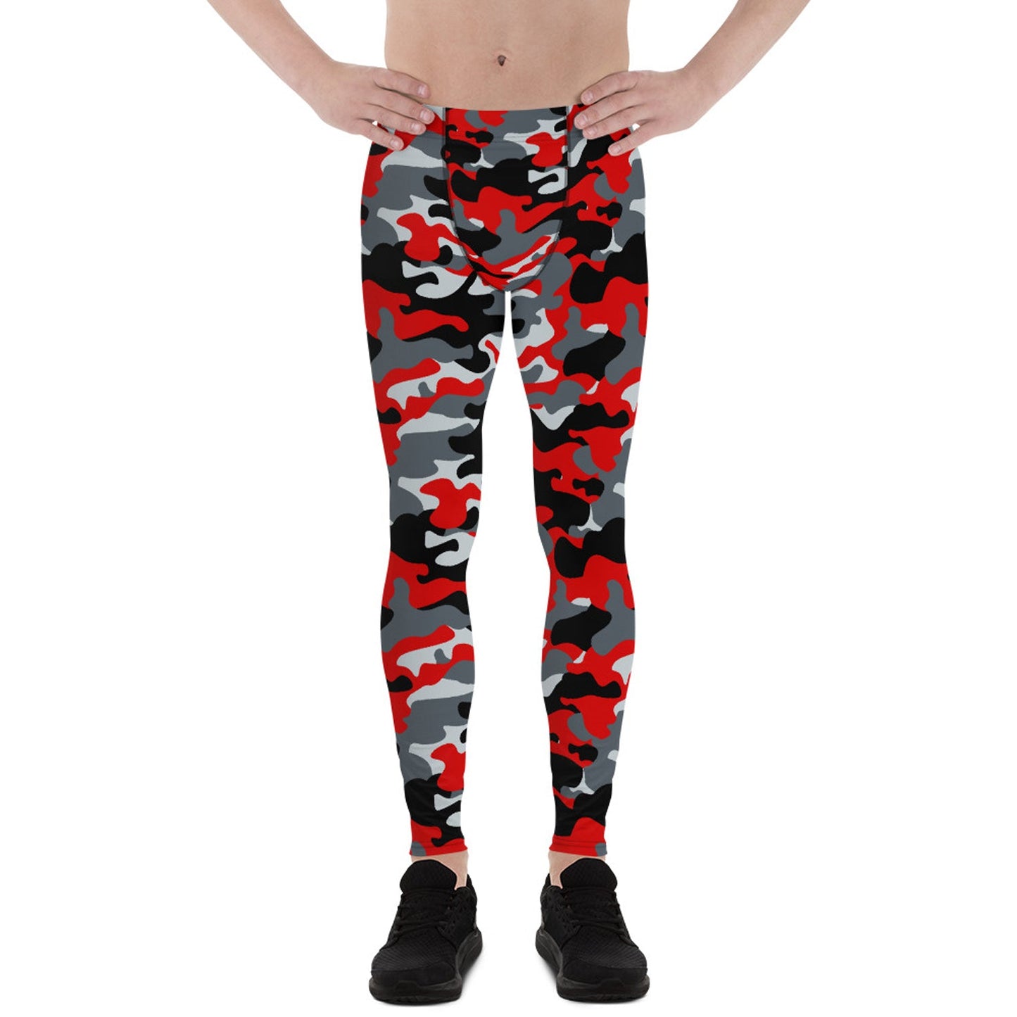 Gray and Red Camo Leggings for Men - Anna's Shop