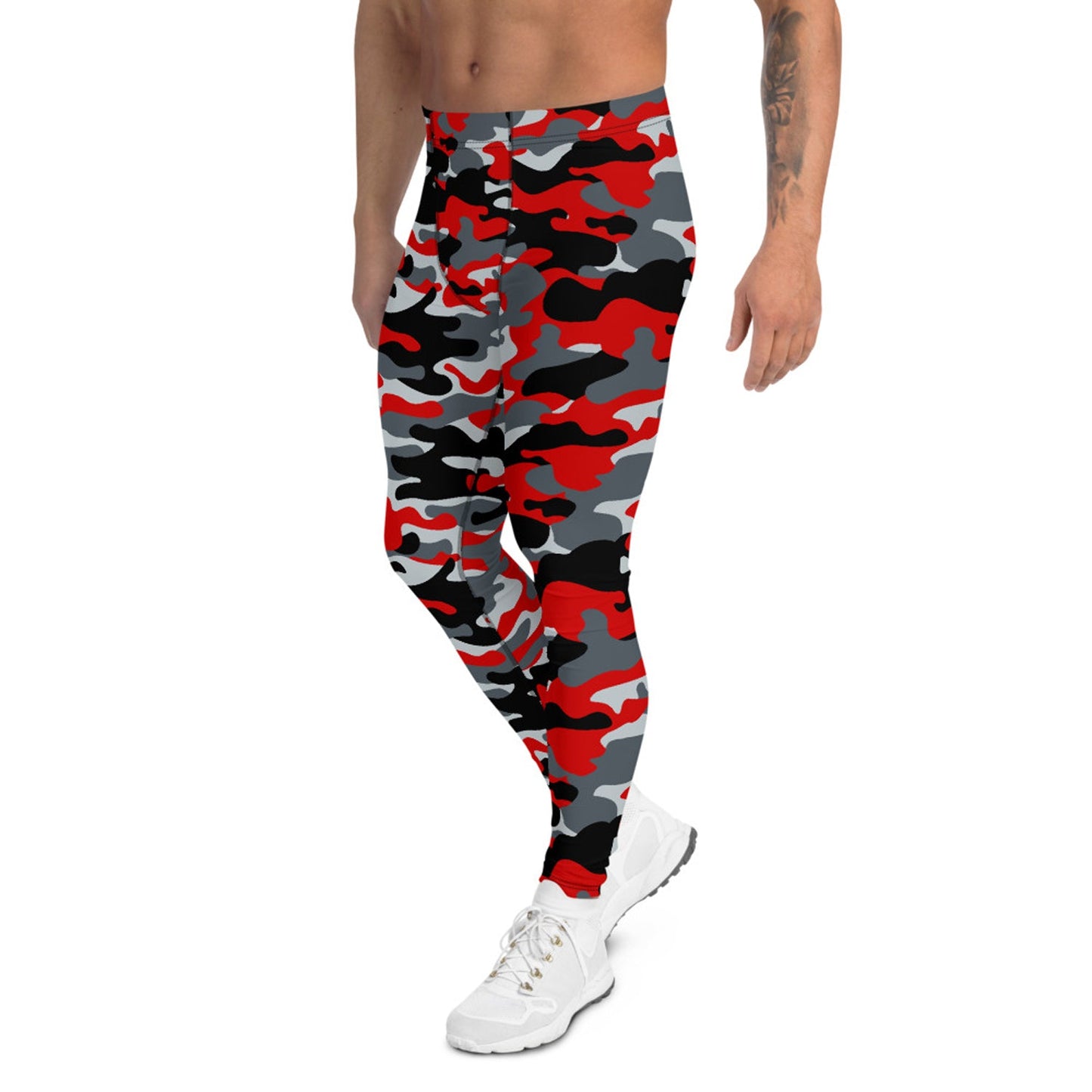 Gray and Red Camo Leggings for Men - Anna's Shop