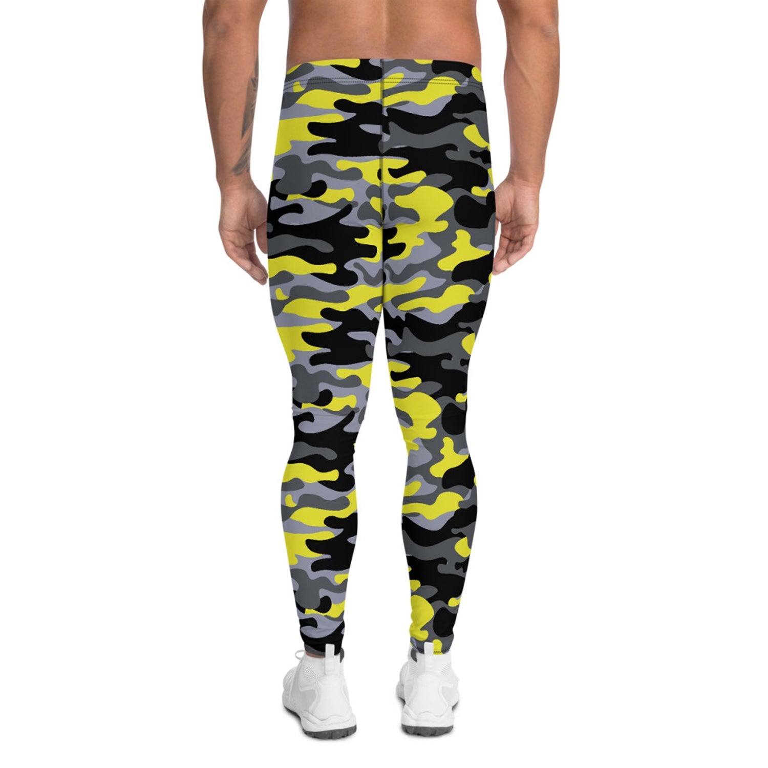 Gray and Yellow Camo Leggings for Men - Anna's Shop