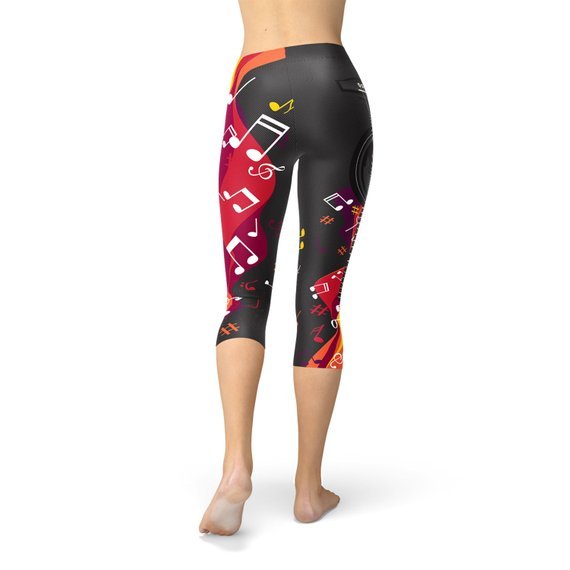 Guitar and Music Note Capri Leggings - Anna's Shop