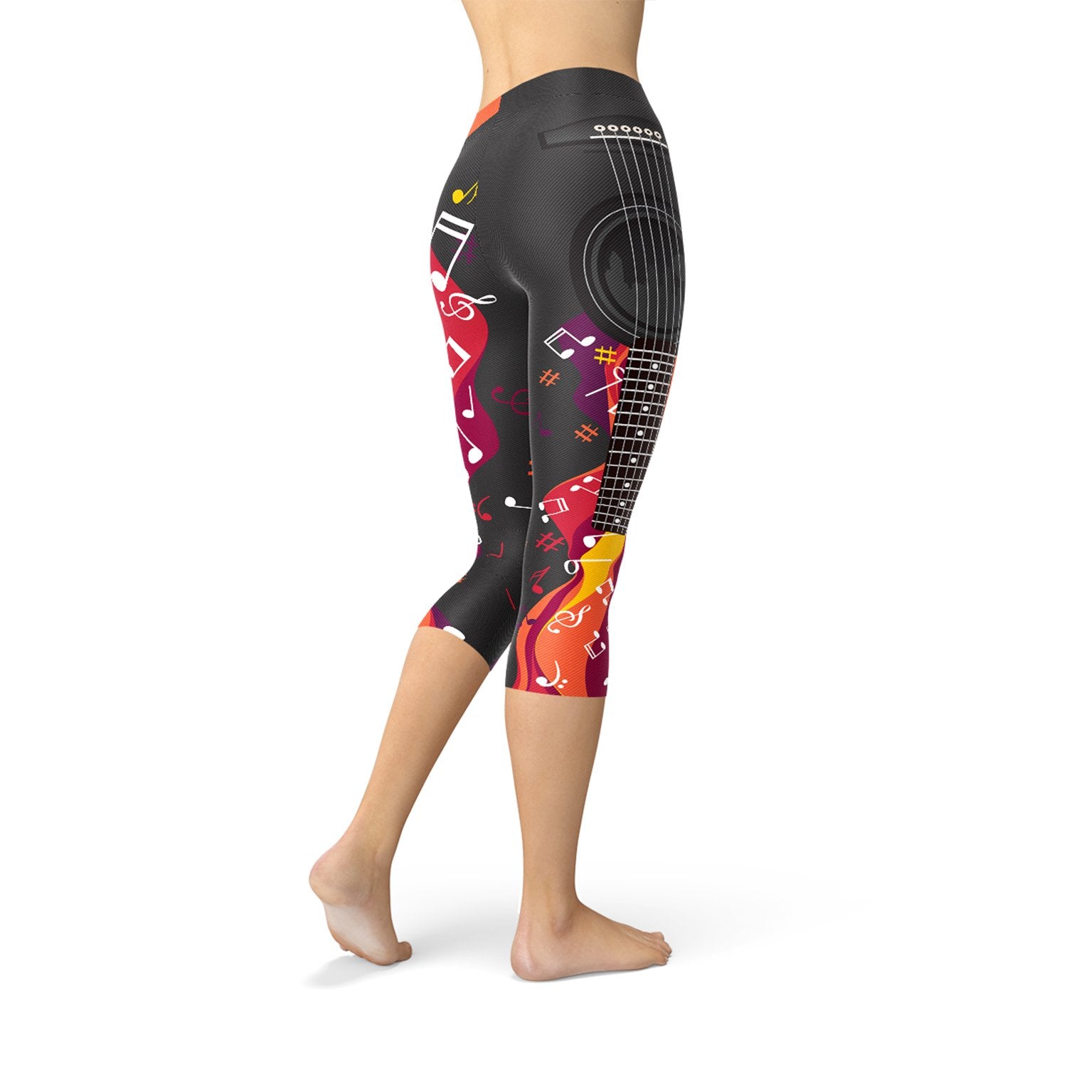 Guitar and Music Note Capri Leggings - Anna's Shop