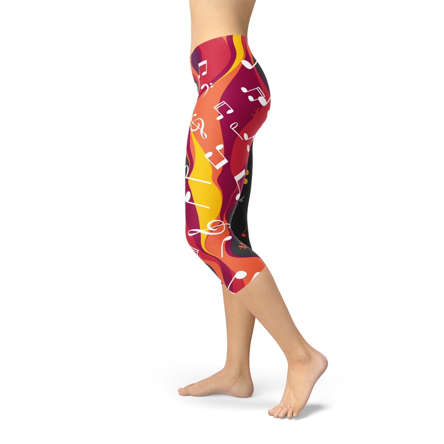 Guitar and Music Note Capri Leggings - Anna's Shop