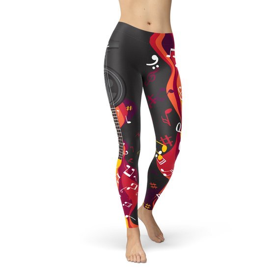 Guitar and Music Note Leggings - Anna's Shop