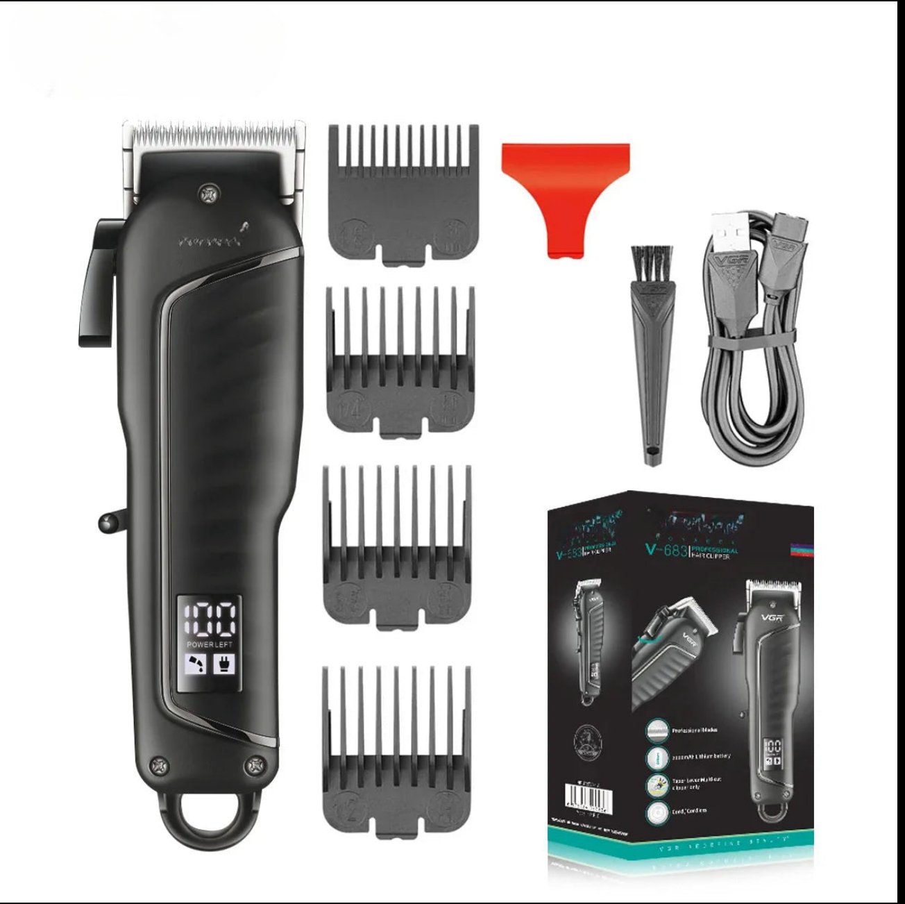 Hair Clipper Professional Hair Cutting Machine Barber Rechargeable - Anna's Shop