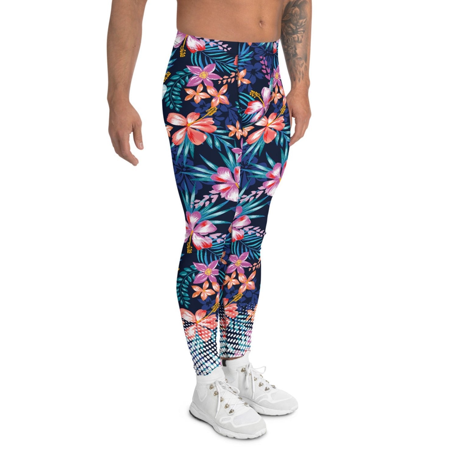 Hawaii Surf Leggings for Men with Fade White - Anna's Shop