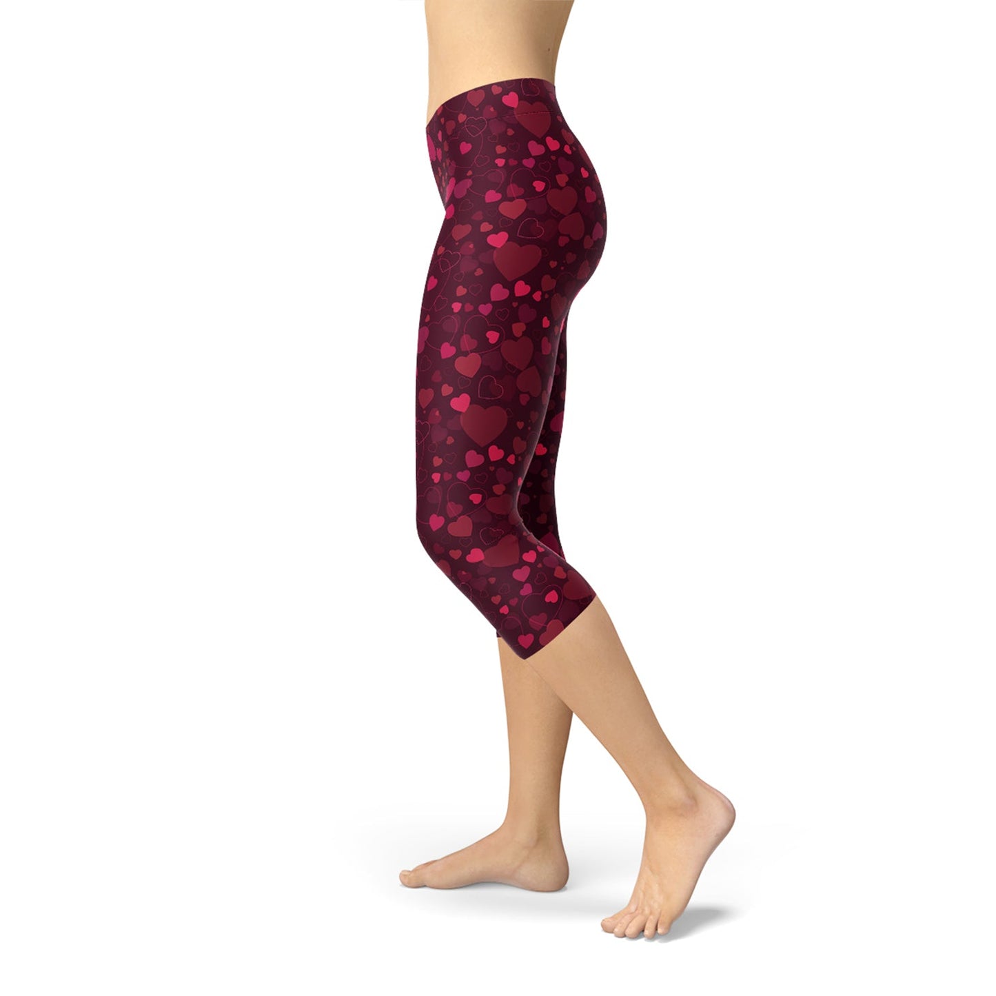 Hearts on Hearts Red Capri Leggings - Anna's Shop