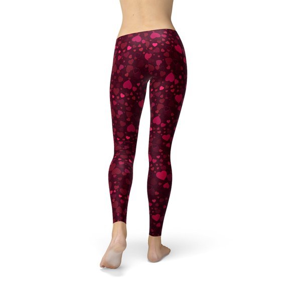 Hearts on Hearts Red Leggings - Anna's Shop