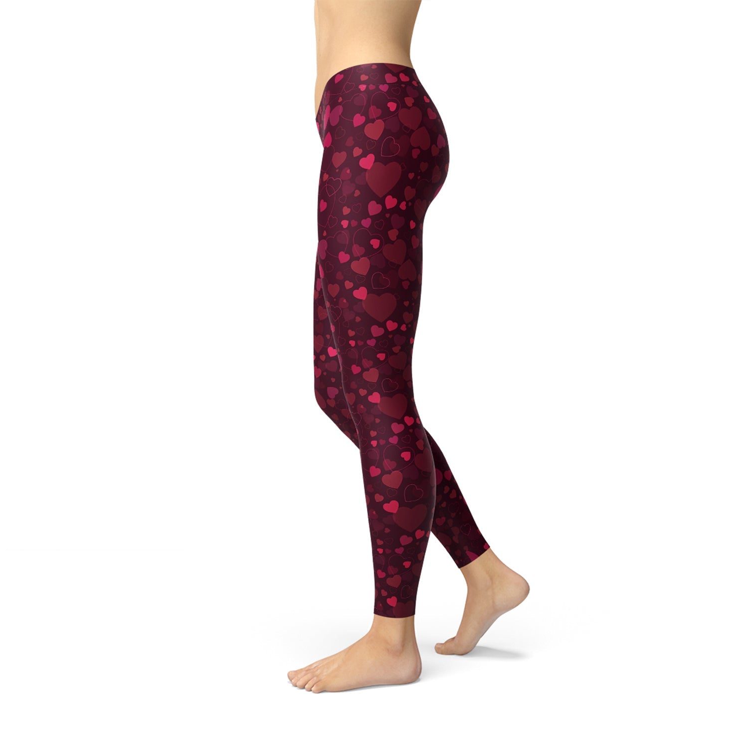 Hearts on Hearts Red Leggings - Anna's Shop