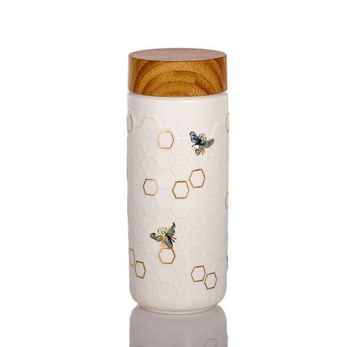 Honey Bee Ceramic Travel Mug / Gold 12.3 oz - Anna's Shop