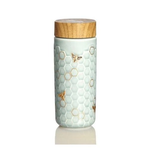 Honey Bee Ceramic Travel Mug / Gold 12.3 oz - Anna's Shop