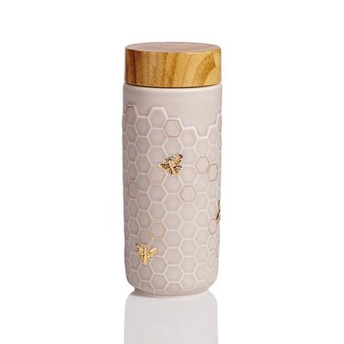 Honey Bee Ceramic Travel Mug / Gold 12.3 oz - Anna's Shop