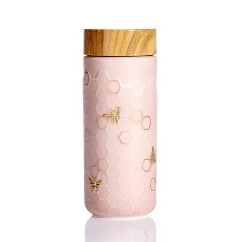 Honey Bee Ceramic Travel Mug / Gold 12.3 oz - Anna's Shop