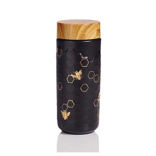 Honey Bee Ceramic Travel Mug / Gold 12.3 oz - Anna's Shop