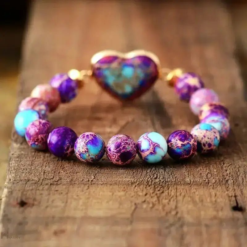 Imperial Jasper Purple Heart Bracelet - Anna's Shop