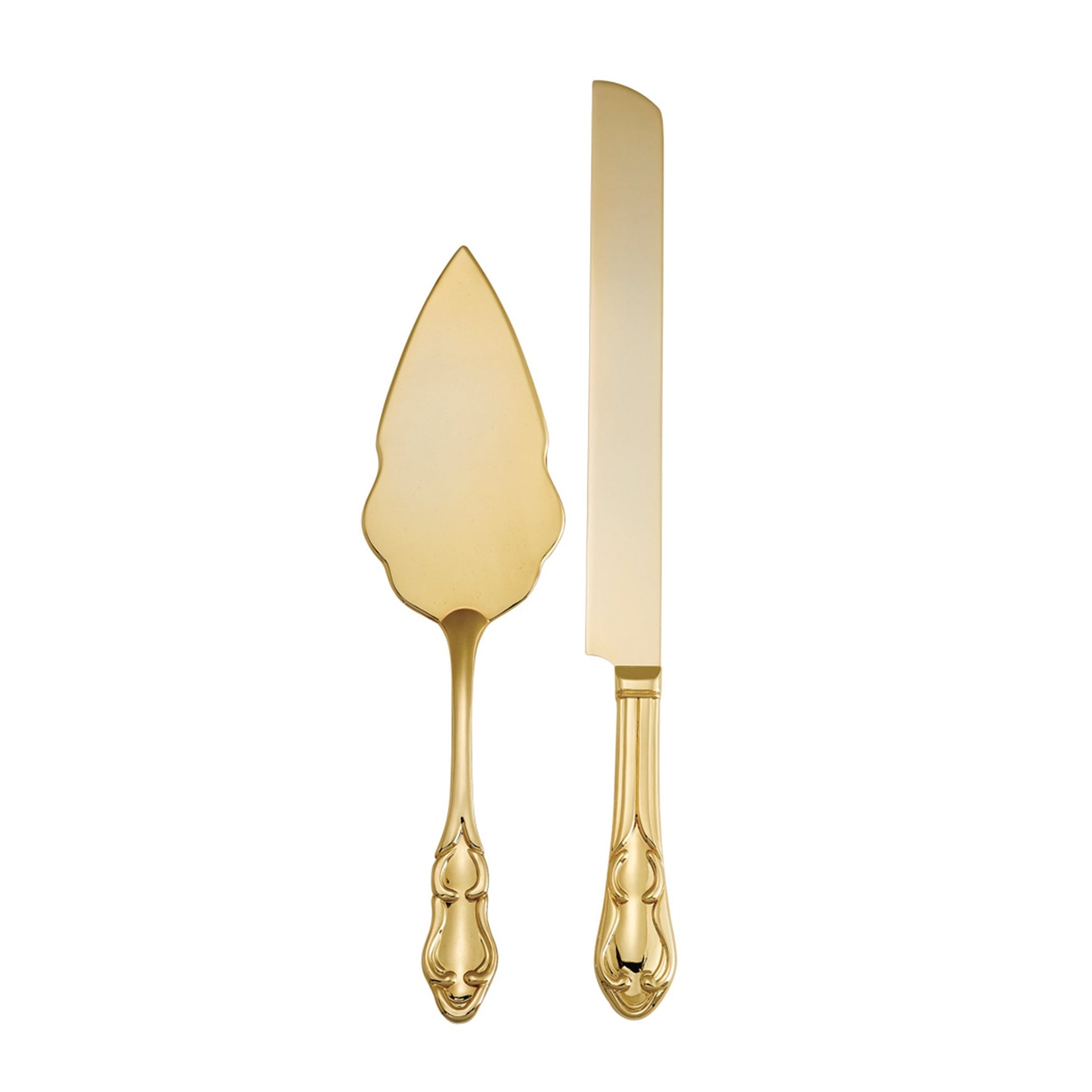 Knife & Server Set In Gold Tone Finish - Anna's Shop