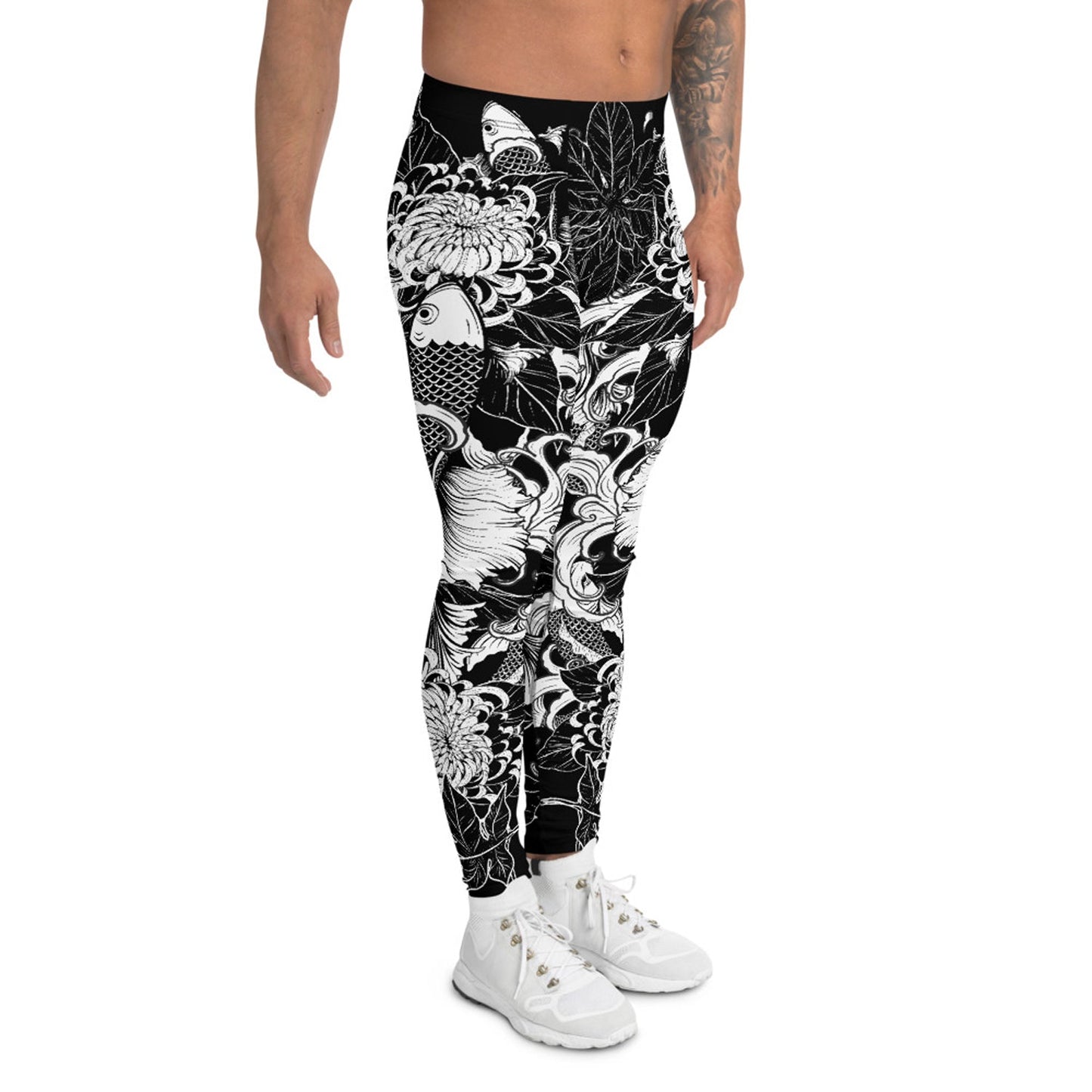 Koi Fish Tattoo Leggings for Men - Anna's Shop