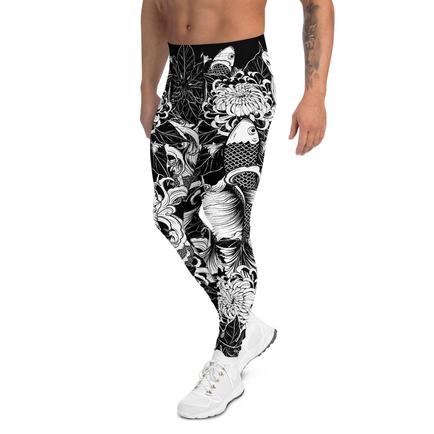 Koi Fish Tattoo Leggings for Men - Anna's Shop